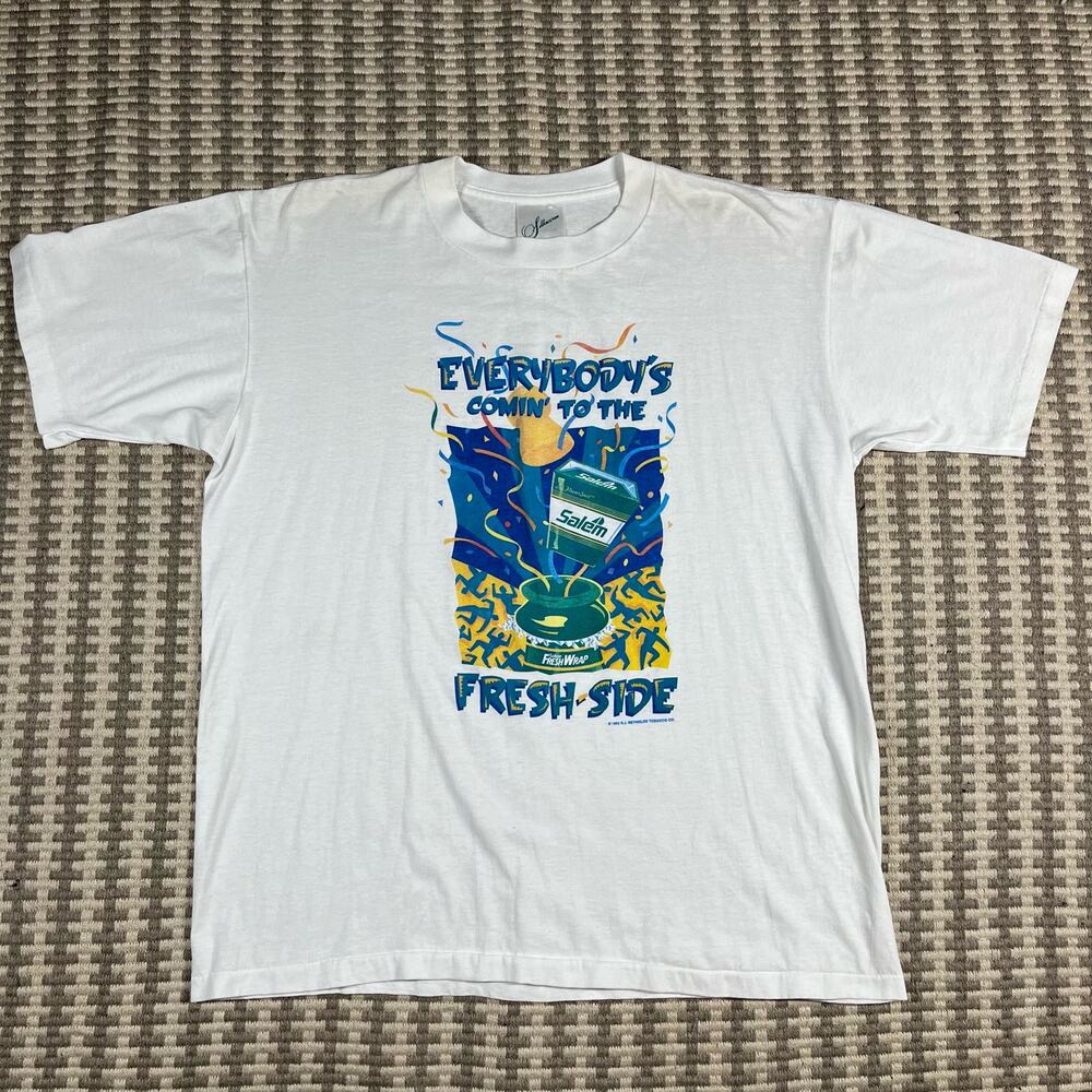 Vintage Salem Cigarettes 1992 T-Shirt Adult Sz XL White Single Stitch Made USA